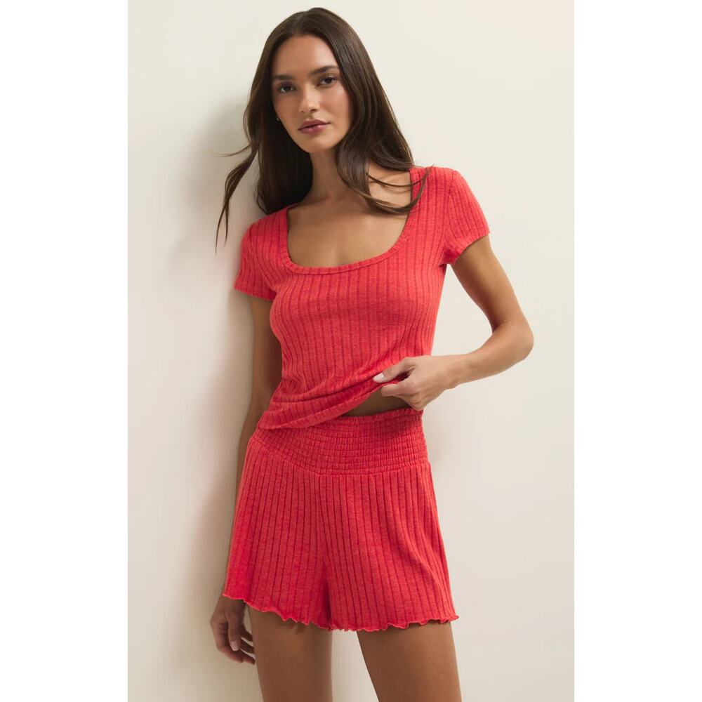 Z Supply Flower Market Rib Tee - Crimson Crush NWT VARIOUS SIZES